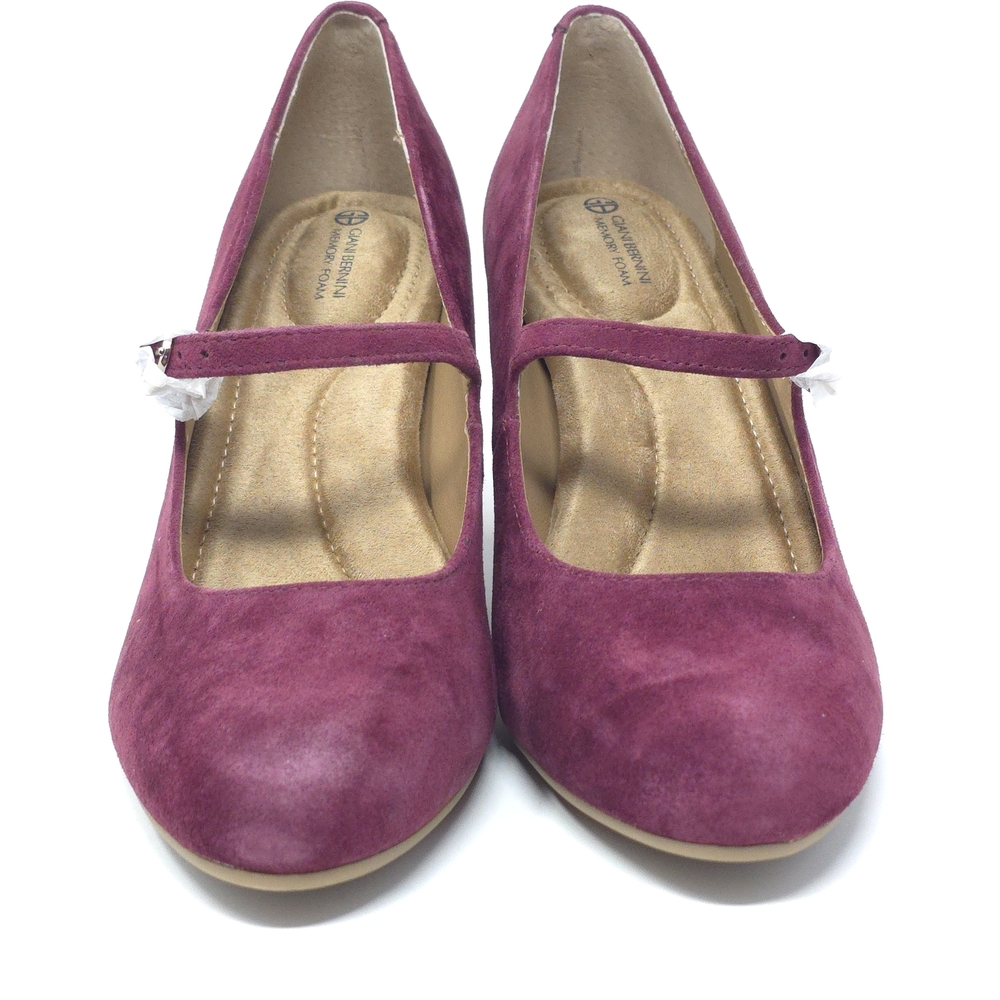 Giani Bernini Valerieel Wine Suede Mary Jane Pumps Size 8.5M - Picture 3 of 11